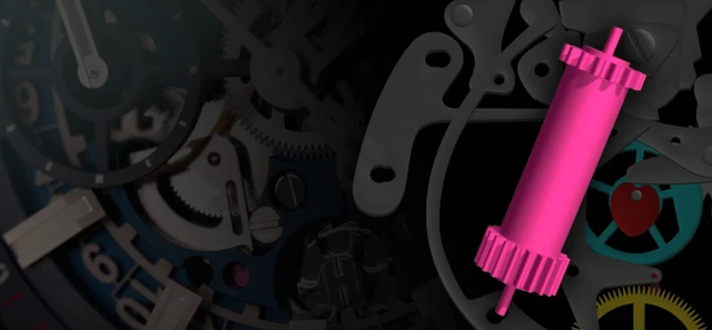 크로노그래프: 오실레이팅 피니언, 캠과 컬럼휠